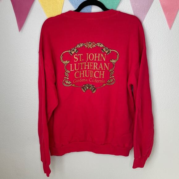 Vintage 1994 Christmas Jesus Red Sweatshirt | L - Picture 2 of 5